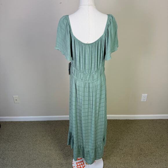 Rewind Juniors Short Sleeve Textured Hi Low Midi Dress US Girl's XL - Picture 5 of 9